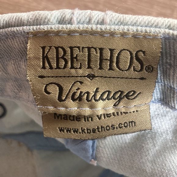 Womens Kbethos Vintage Distressed Denim Hat W/ Patches - Picture 10 of 11